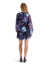 Rylan Printed Long Sleeve Mini Dress Medieval Blue