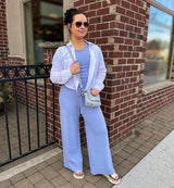 Andre Sweater Knit Pants Misty Blue