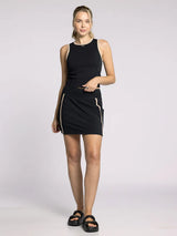 Carlton Contrast Piping Skort Black Oak Rib