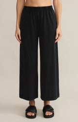 Scout Jersey Wide Leg Crop Pants Black