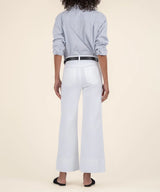 Meg High Rise Pintuck Wide Hem Jeans Optic White