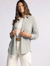 Lewis Button Up Shirt Vetiver Heather
