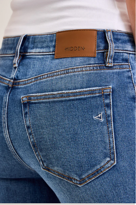 Ella Clean Stretch Mid Rise Classic Straight Jeans Dark