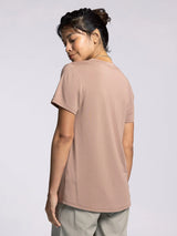 Tatiana Relaxed Fit Vneck Tee Desert Taupe