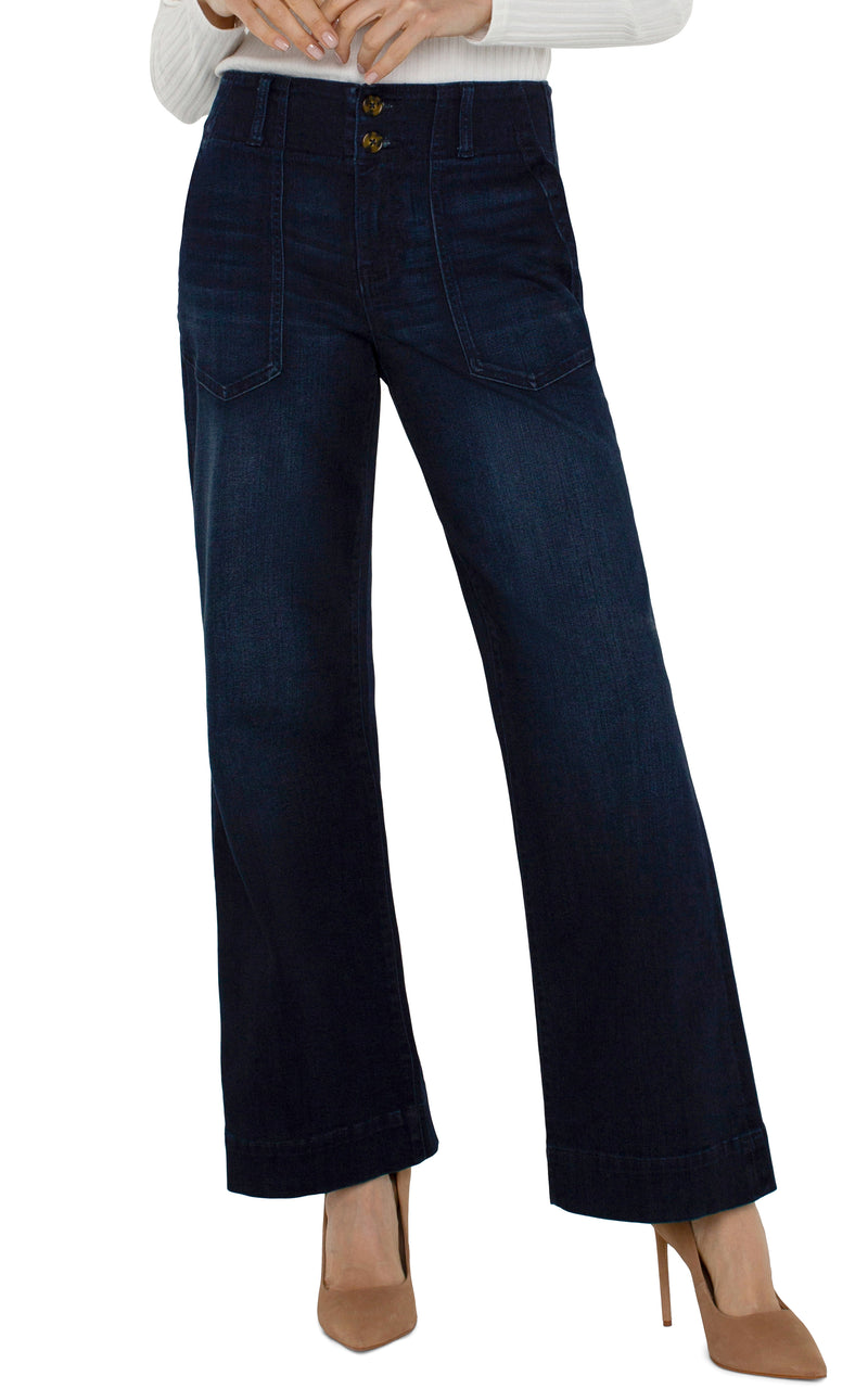 Patch Pocket Wide Leg Jeans Summit Lake