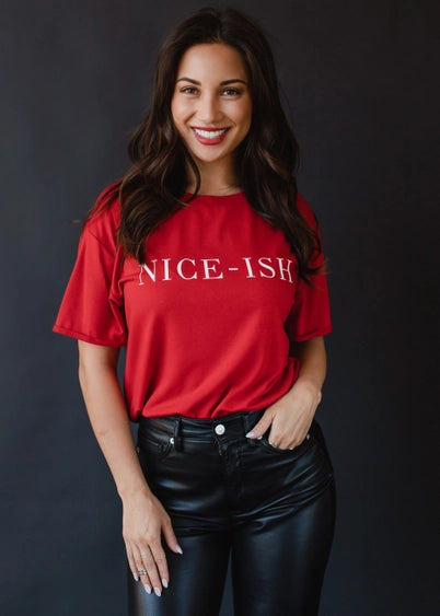 Nice-Ish Graphic Tee Red