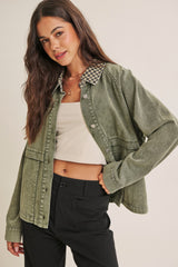 Heritage Field Mineral Washed Cotton Twill Jacket Washed Olive