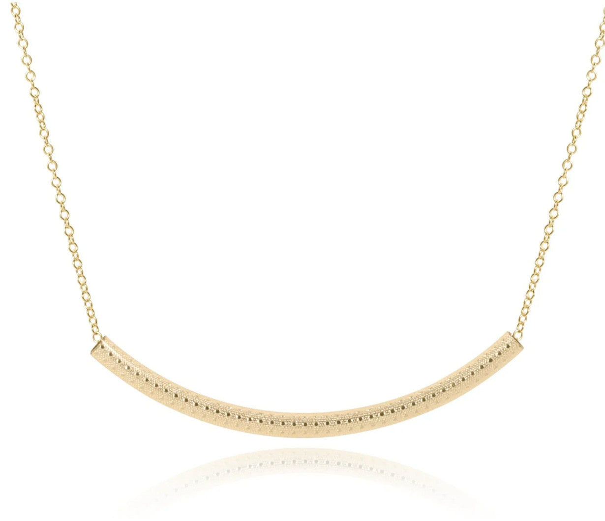16" Gold Necklace Bliss Bar Textured Gold