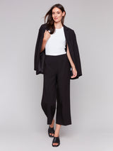Cropped Wide Leg Pants Black