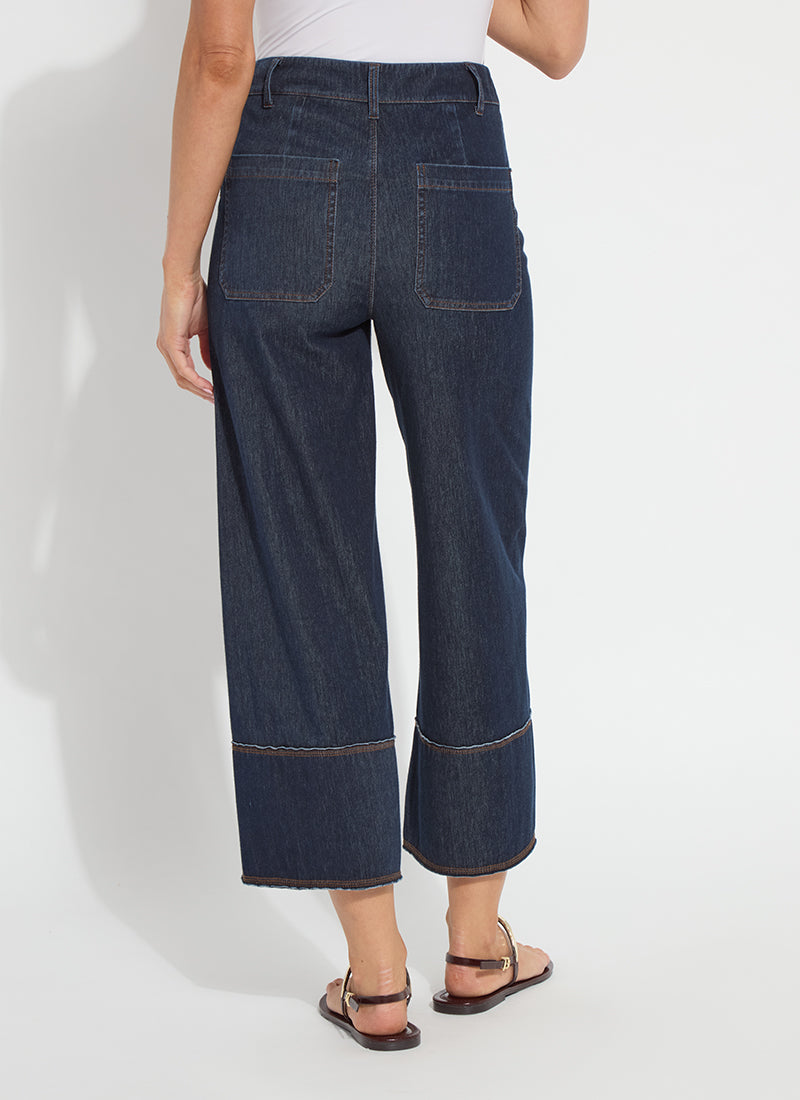 Kaia Wide Leg Denim Pants Indigo