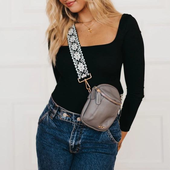 Ellie Crossbody Bag Metallic Gunmetal Grey