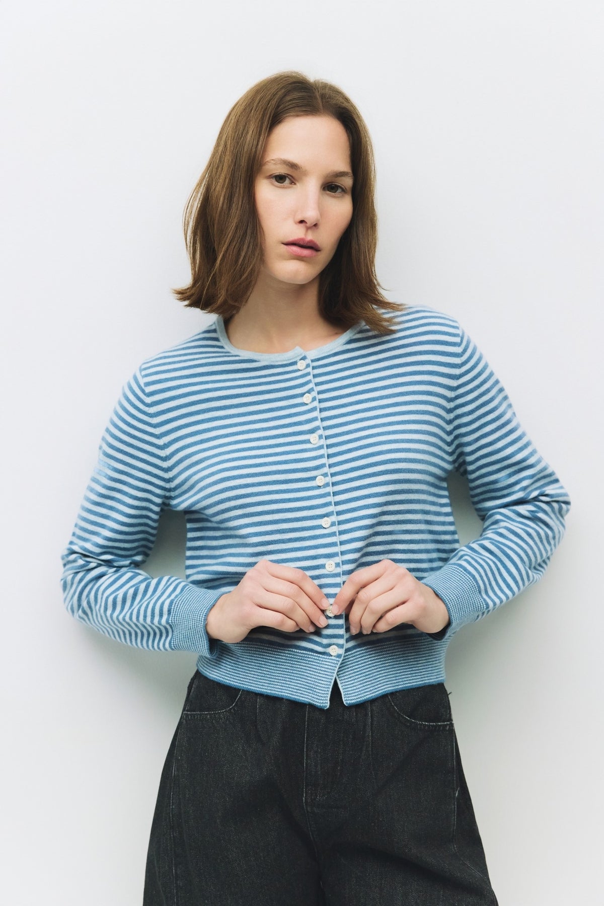 Montana Stripe Cardigan Blue + Navy