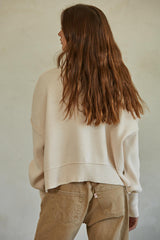 Leda Pullover Side Slit Sweater Natural