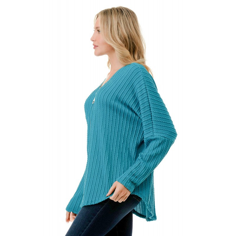 Dolman Zipper Top Turquoise Mini Cable