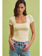 Square Neck Basic Tee Butter