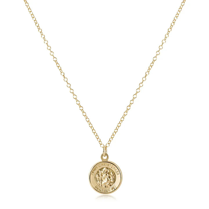 16" Gold Necklace Protection Gold Disc