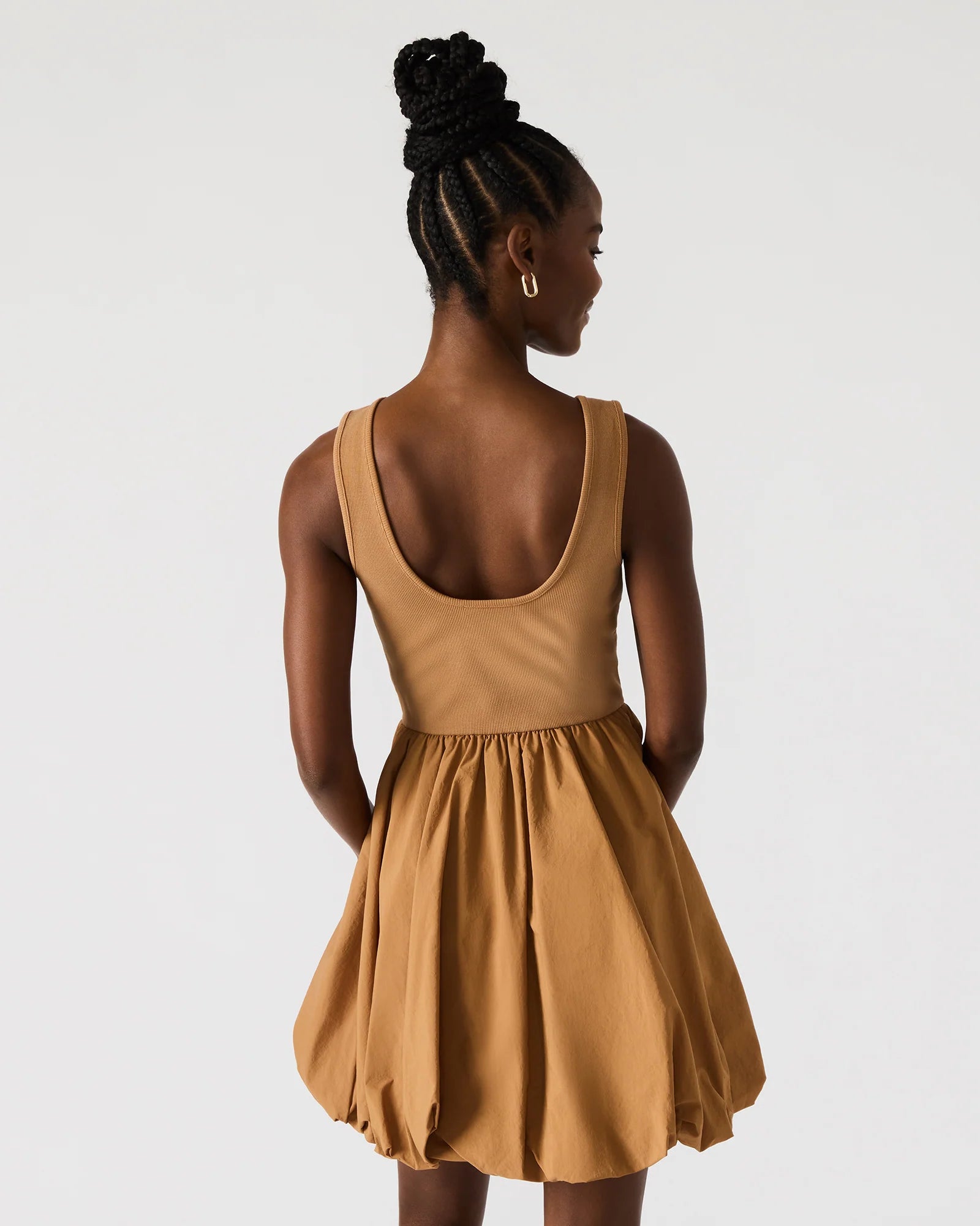 Palermo Bubble Skirt Mini Dress Caramel Cafe