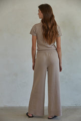 Andre Sweater Knit Crop Top Mocha