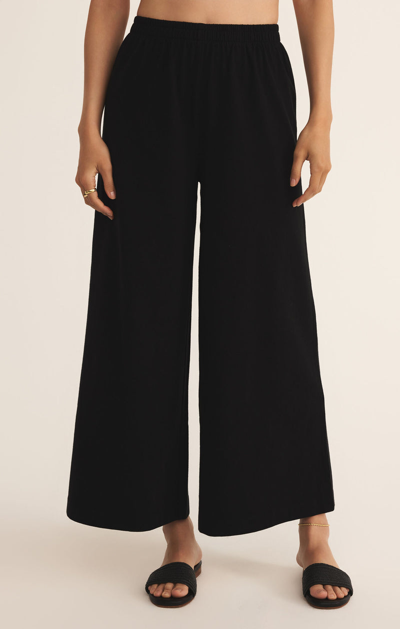 Scout Jersey Wide Leg Crop Pants True Black