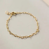 Heart Chain Bracelet 14k Gold FIll