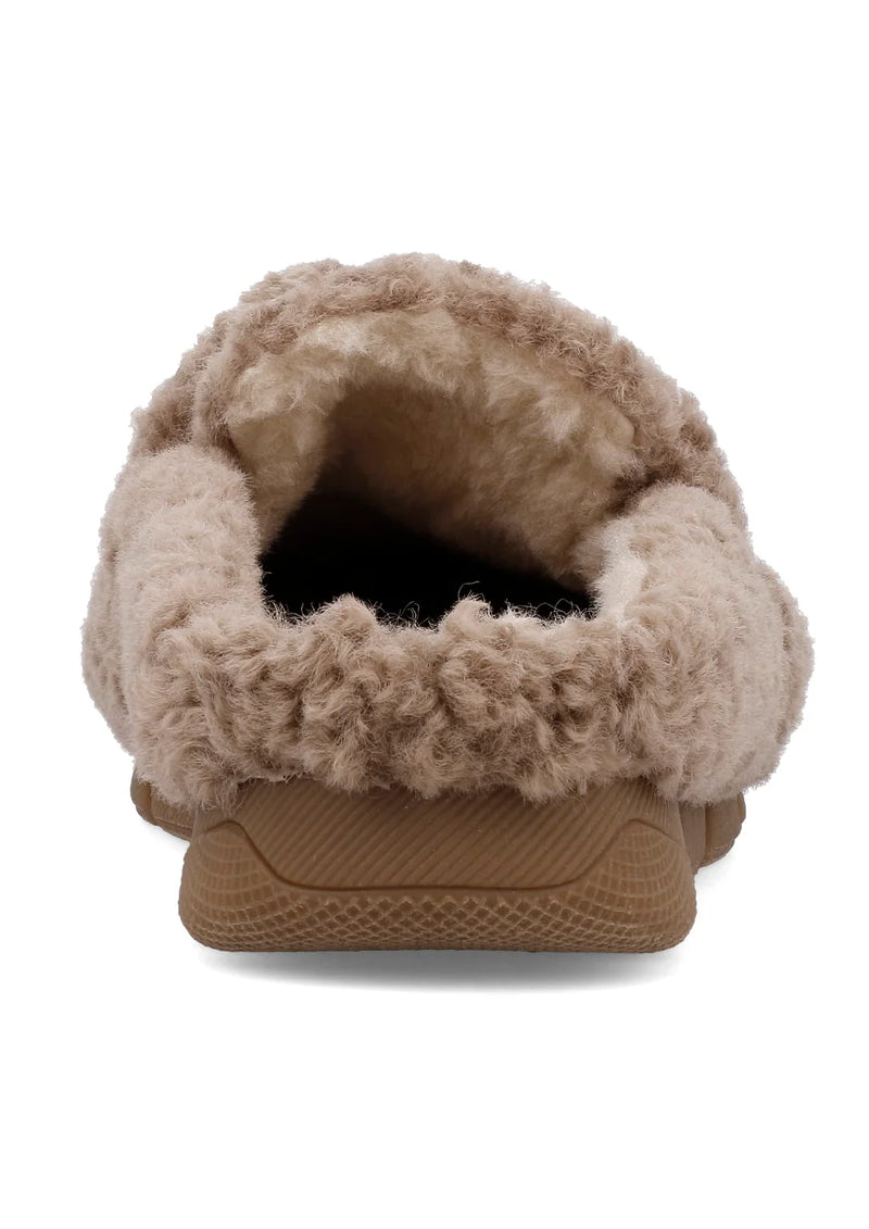 Cocoa Shearling Slide On Camel