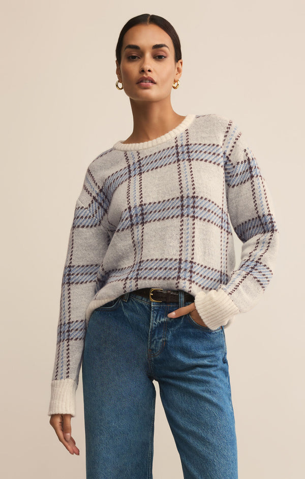 Junction Plaid Sweater Natural