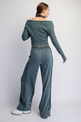 Billie French Terry Ribbed Set Deep Jungle