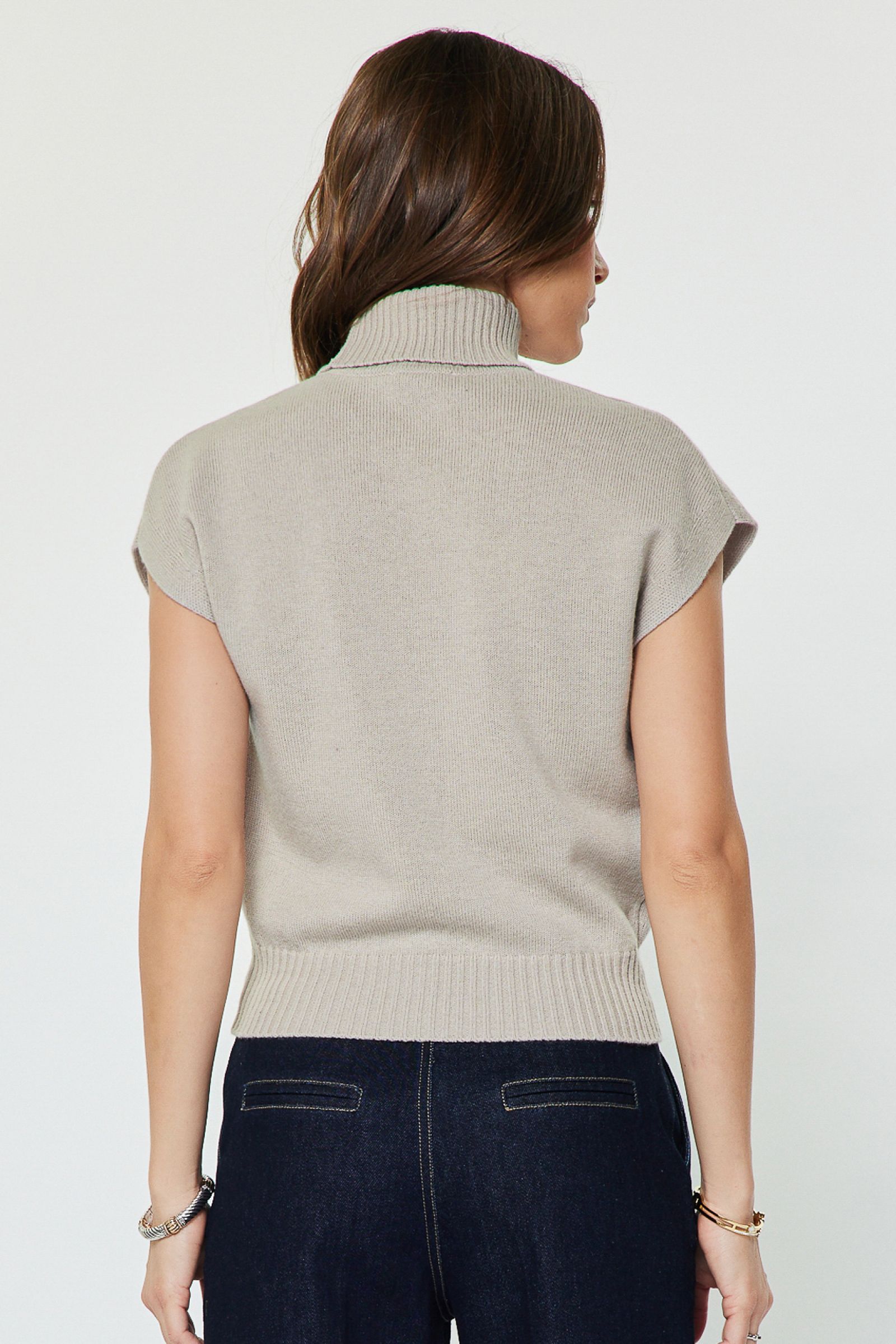 Wool Soft Knit Sweater Top Fog