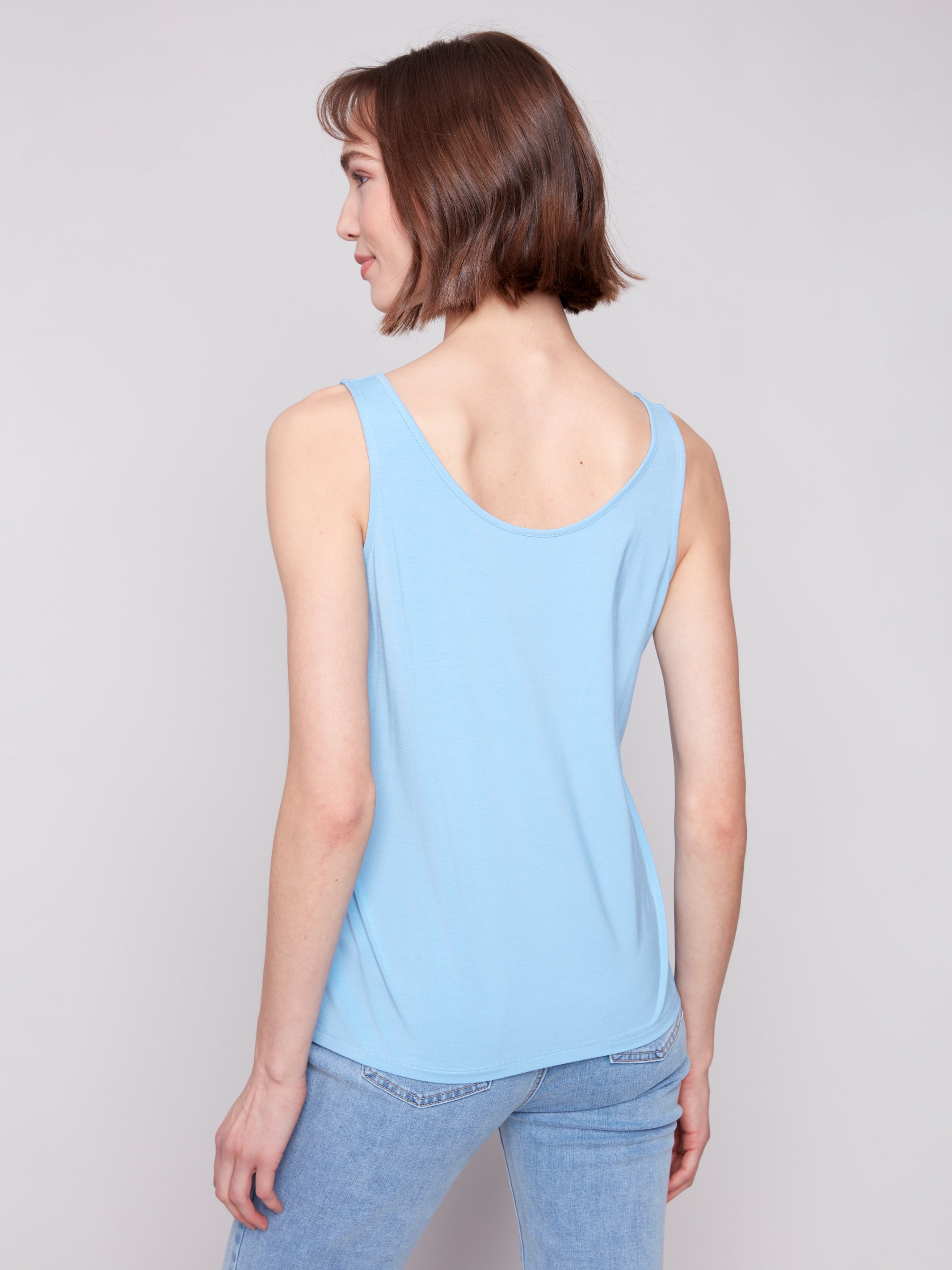 Bamboo Viscose Reversible Cami Bluebell