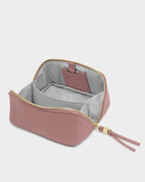 Fold Out Mirror Make Up Bag Deep Rose