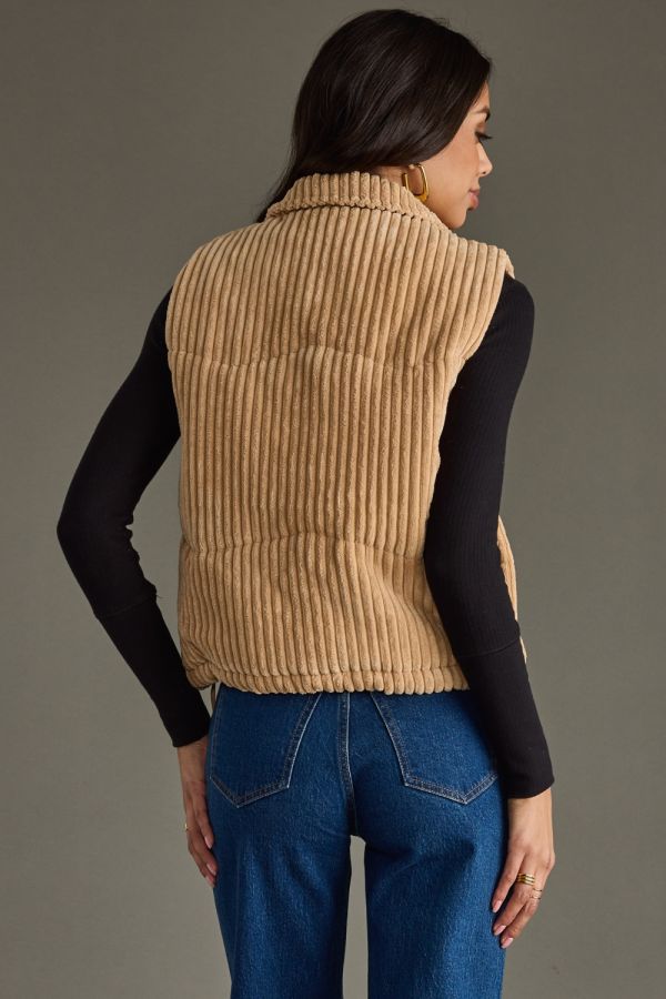 Ribbed Corduroy Vest Tan