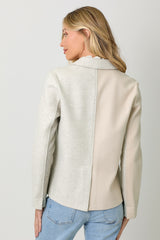 Colorblock Multi Pocket Sport Coat Oatmeal