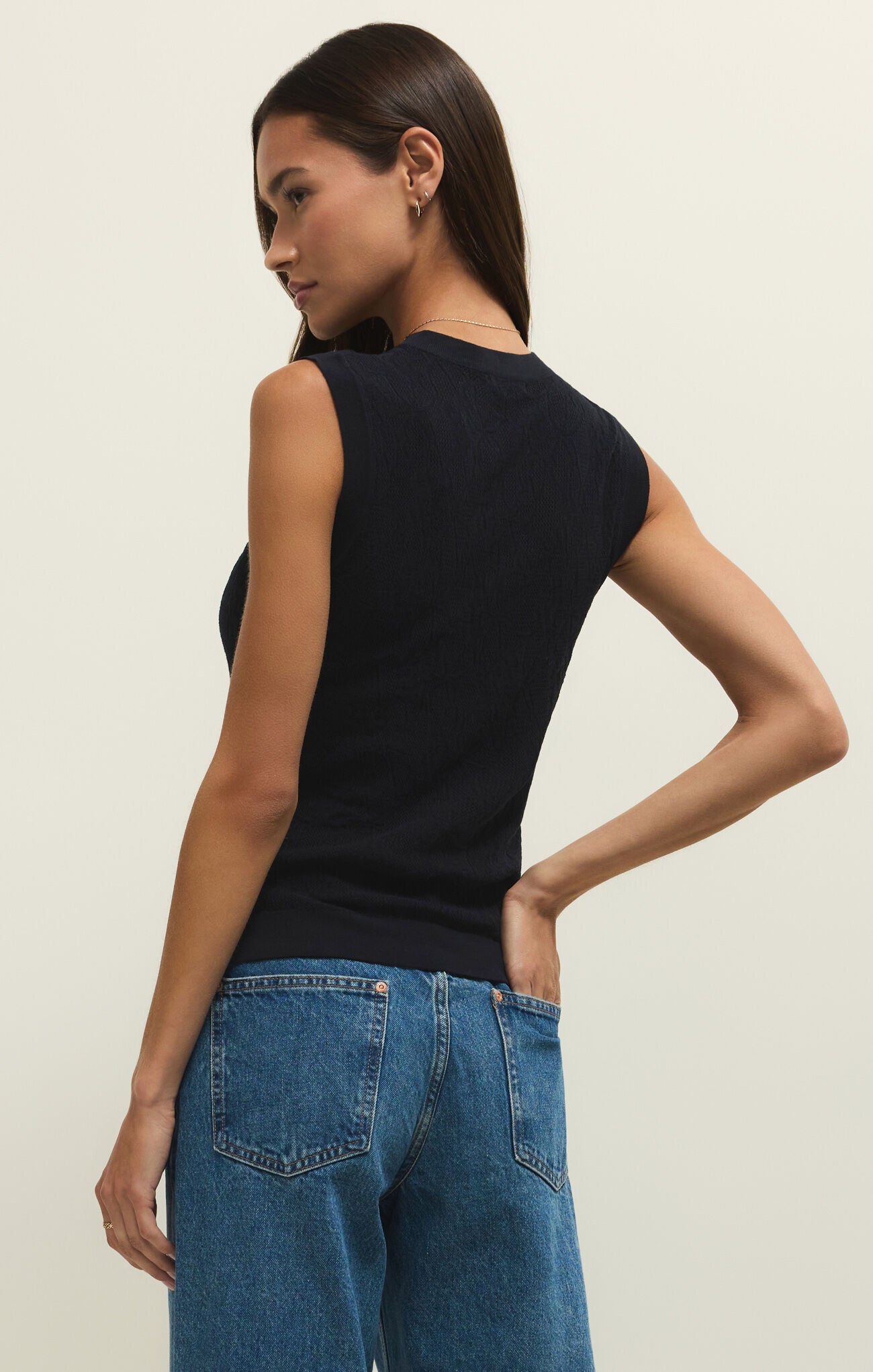 Tibi Mesh Tank Black