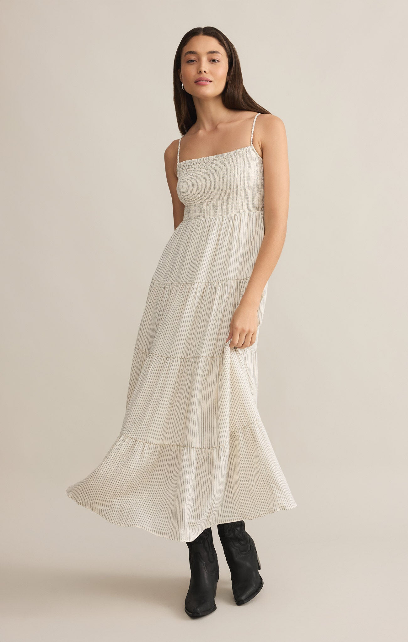 Balos Striped Maxi Dress Natural