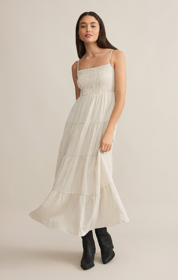 Balos Striped Maxi Dress Natural