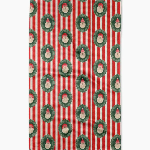 Geometry Tea Towel Striped Santa