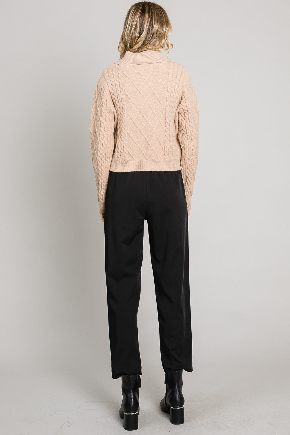 Cozy Cable Knit Cardi Warm Sand