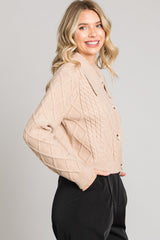 Cozy Cable Knit Cardi Warm Sand