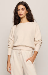 Clubhouse Textured Sweatshirt Frosted Pearl