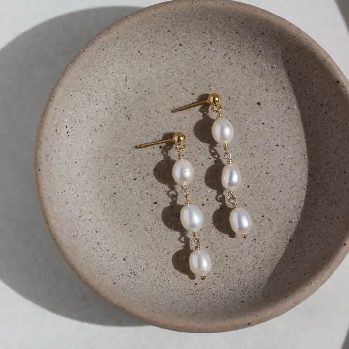 Trillium Pearl Drop Earrings