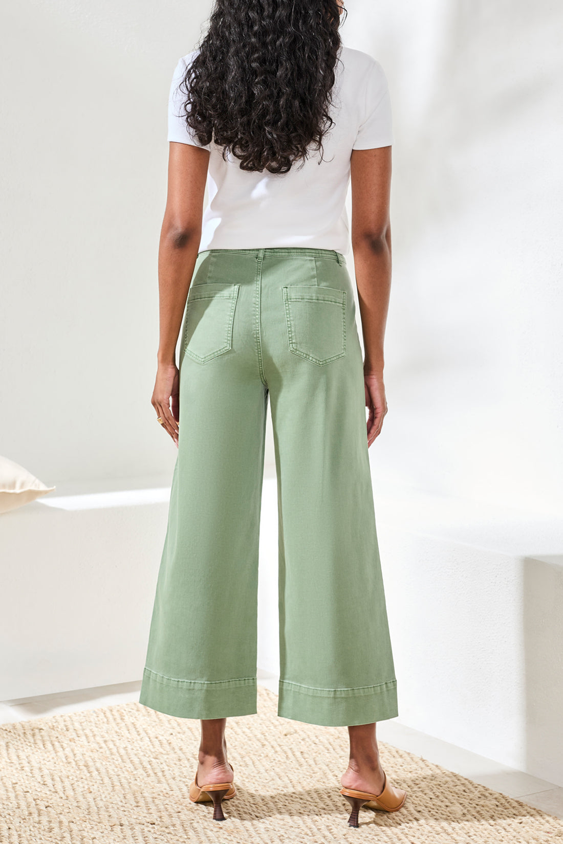 Comfort Stretch High Rise Palazzo Pants Moss