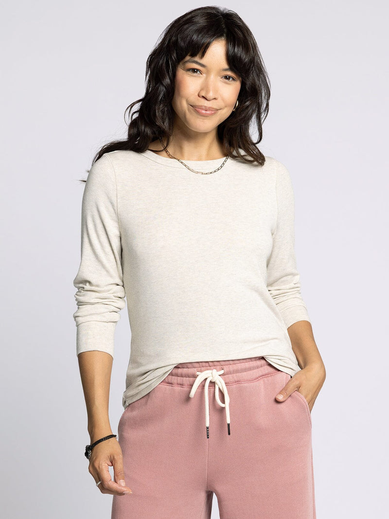 Stacy Long Sleeve Top Sand Heather