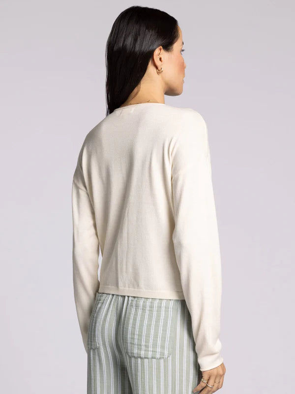Della Drop Shoulder Cardi Ivory