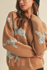 Mohair Leopards Drop Shoulder Sweater Warm Tan