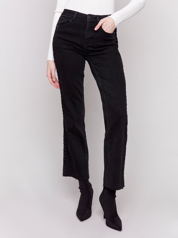 Braided Side Tape Jeans Charcoal