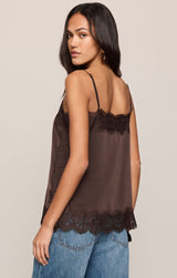 Roselle Lace Cami Cocoa Bean