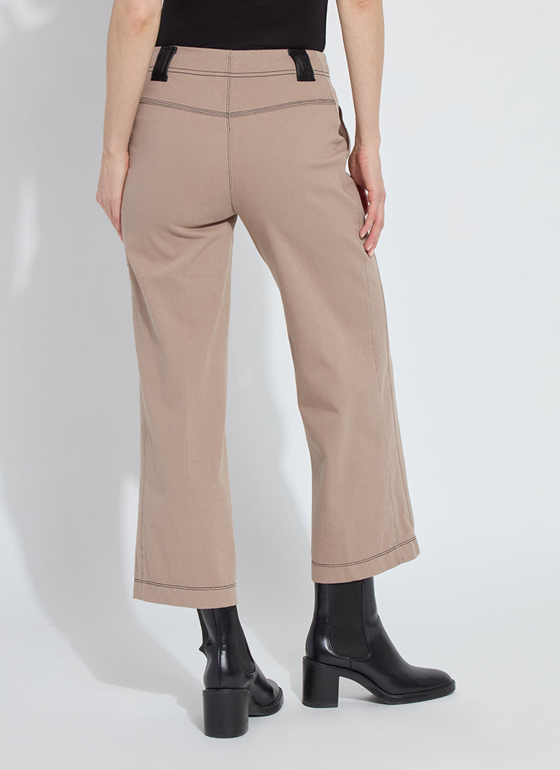 Valerie Wide Leg Crop Denim Pants Timeless Taupe