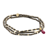Teardrop Stone Wrap Pyrite|Fuchsia|Positive Energy