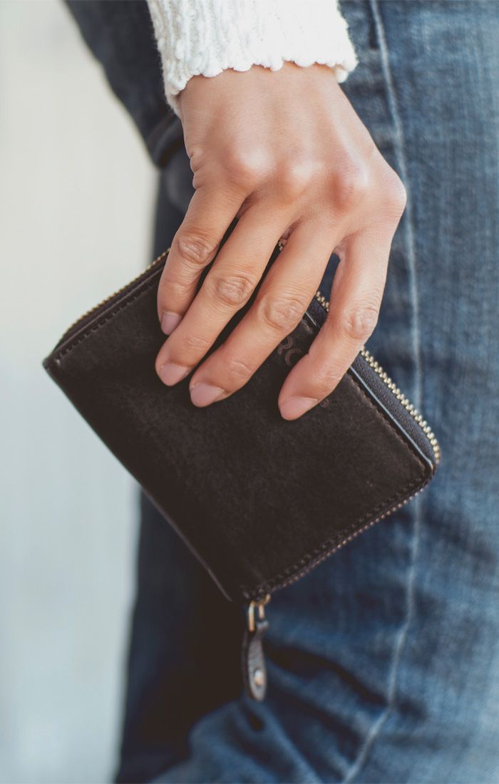 Mia Zip Wallet Black