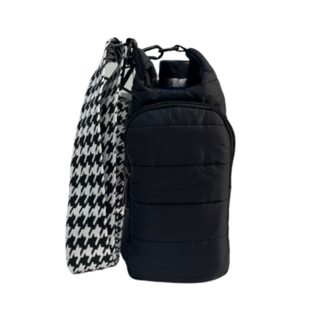 HydroBag Crossbody Black Matte | Black White Houndstooth